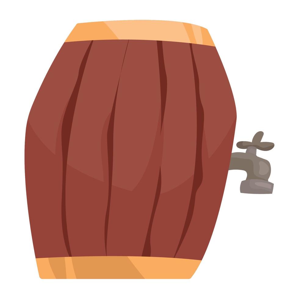 barril de cerveza de madera vector