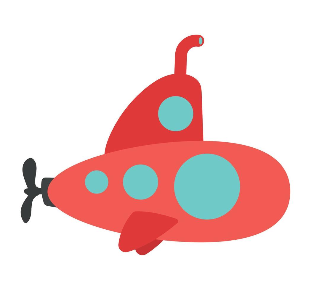 red submarine vehicle vector