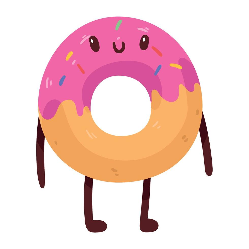 donut kawaii food vector
