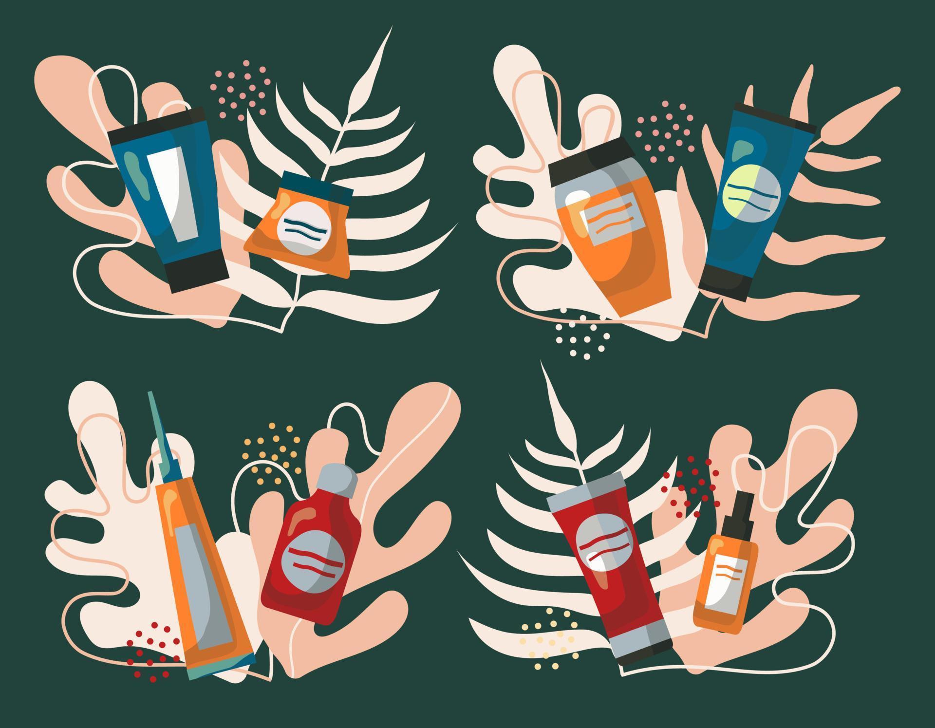 Organic cosmetic. Set of a skincare product. Eco friendly. 10270506 Vector Art at Vecteezy