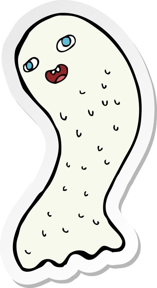 sticker of a funny cartoon ghost vector