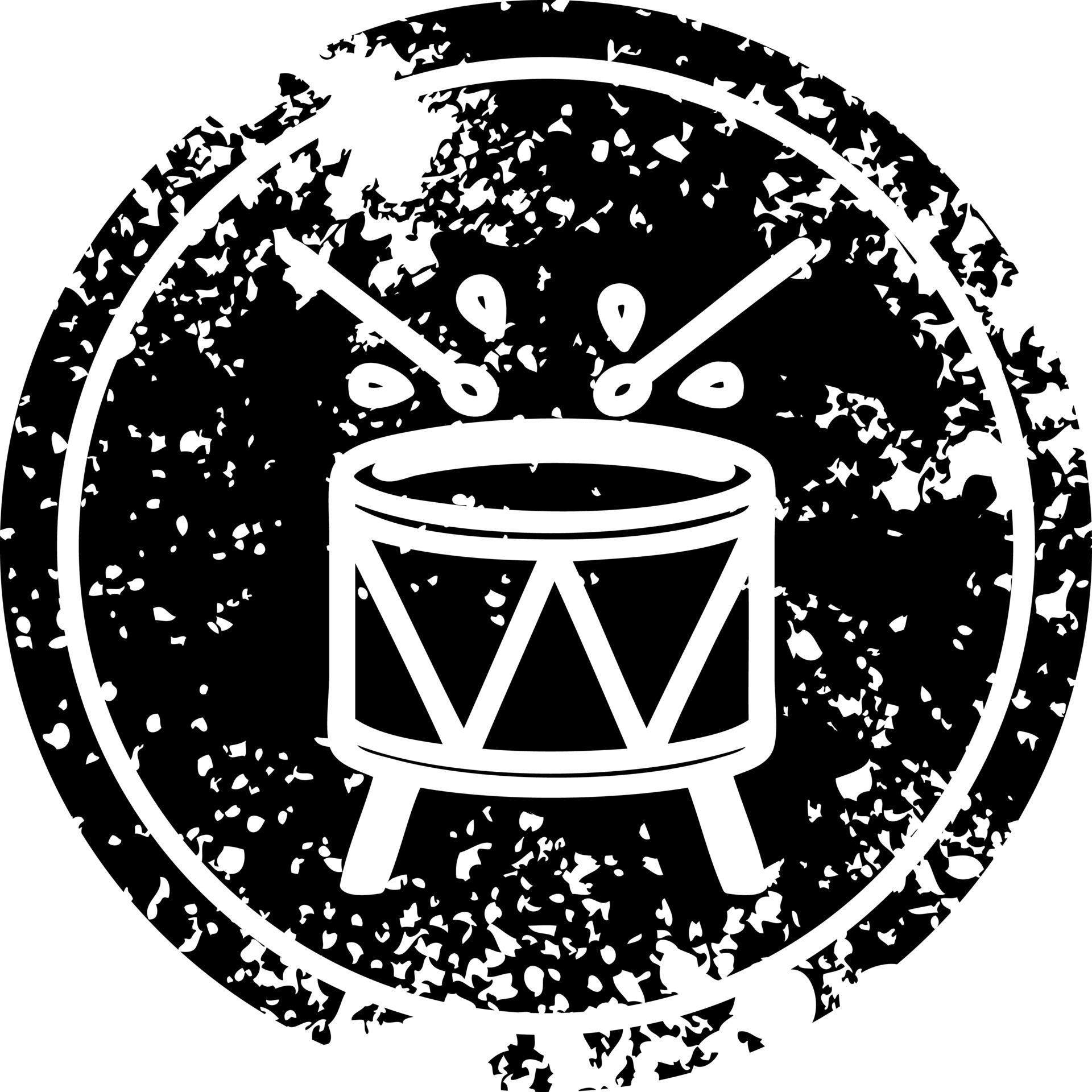 beating drum distressed icon 10270587 Vector Art at Vecteezy