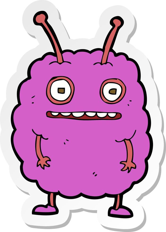 sticker of a cartoon funny alien monster vector