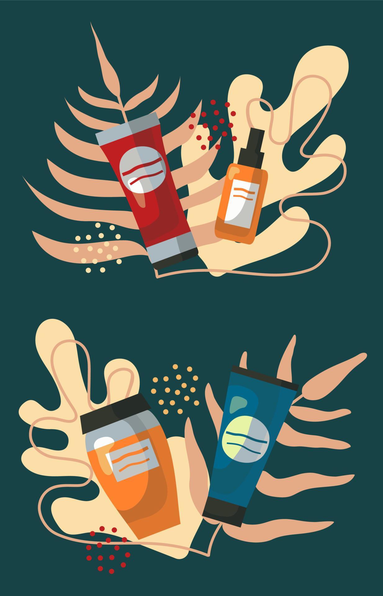 Organic cosmetic. Set of a skincare product. Eco friendly. 10270721 Vector Art at Vecteezy