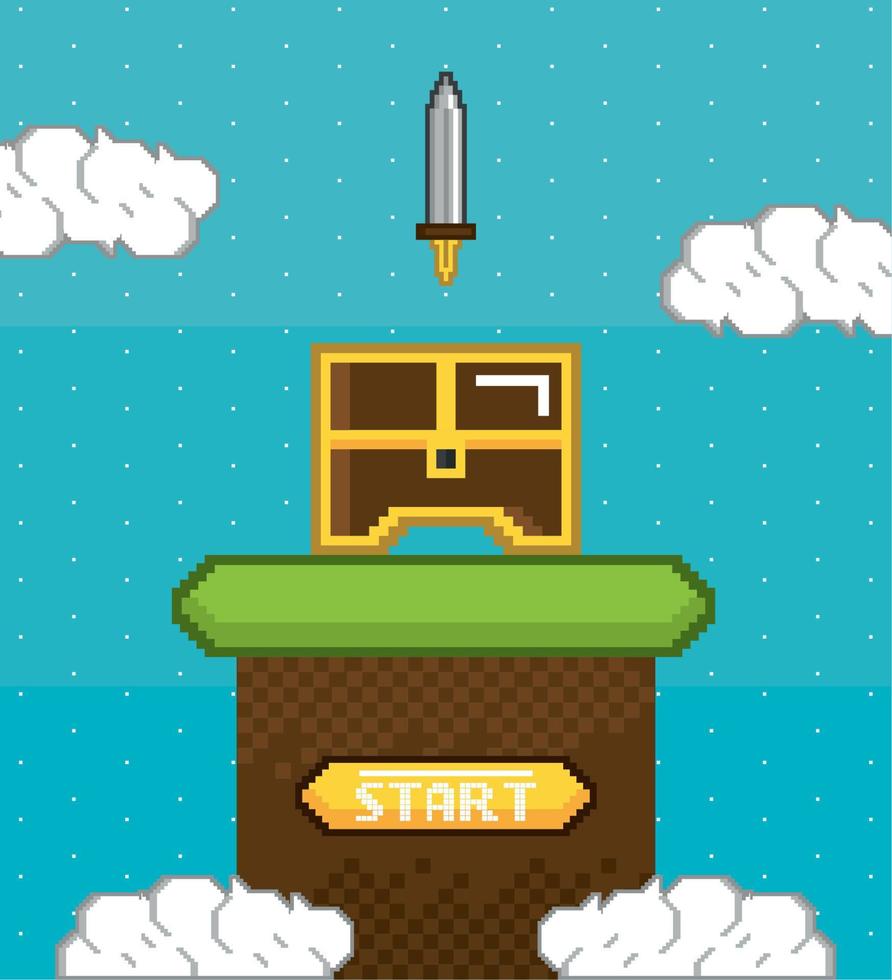 videogame start illustration vector