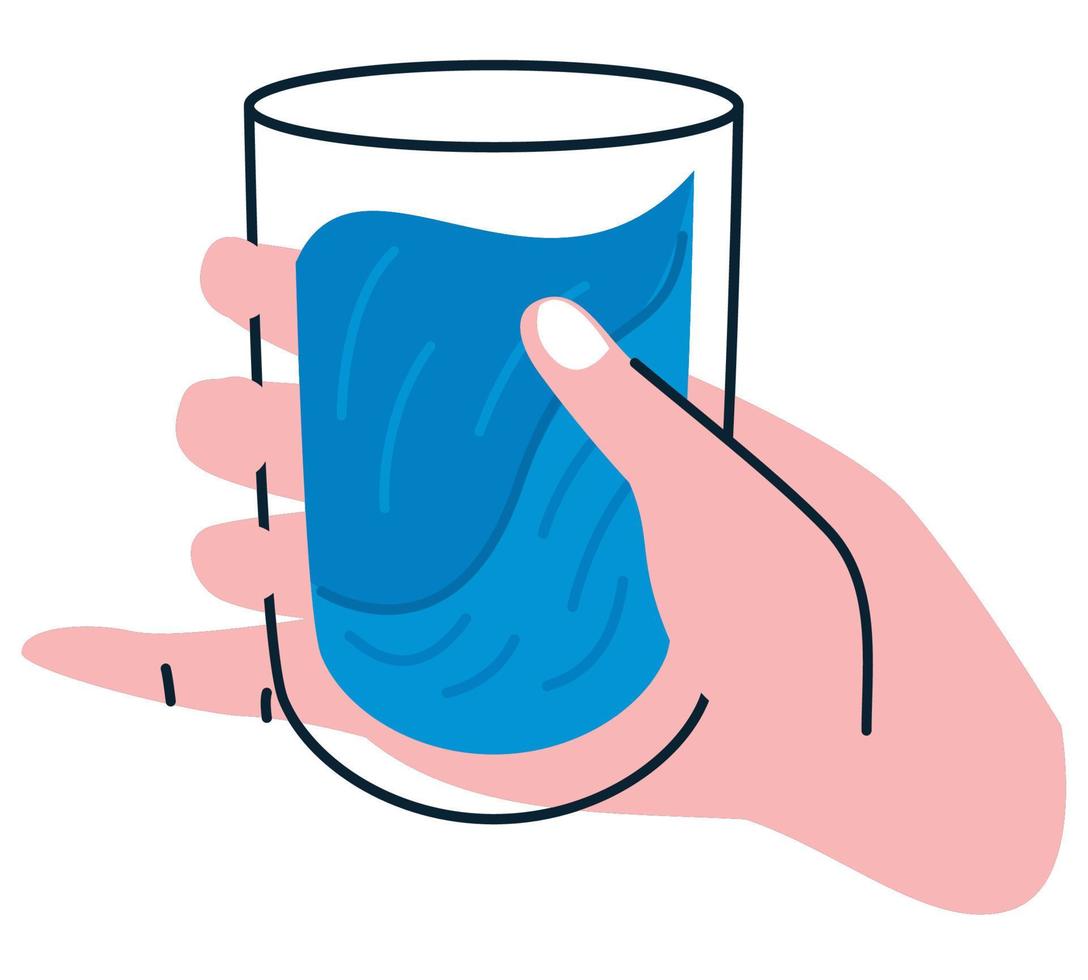 hand with pure water vector