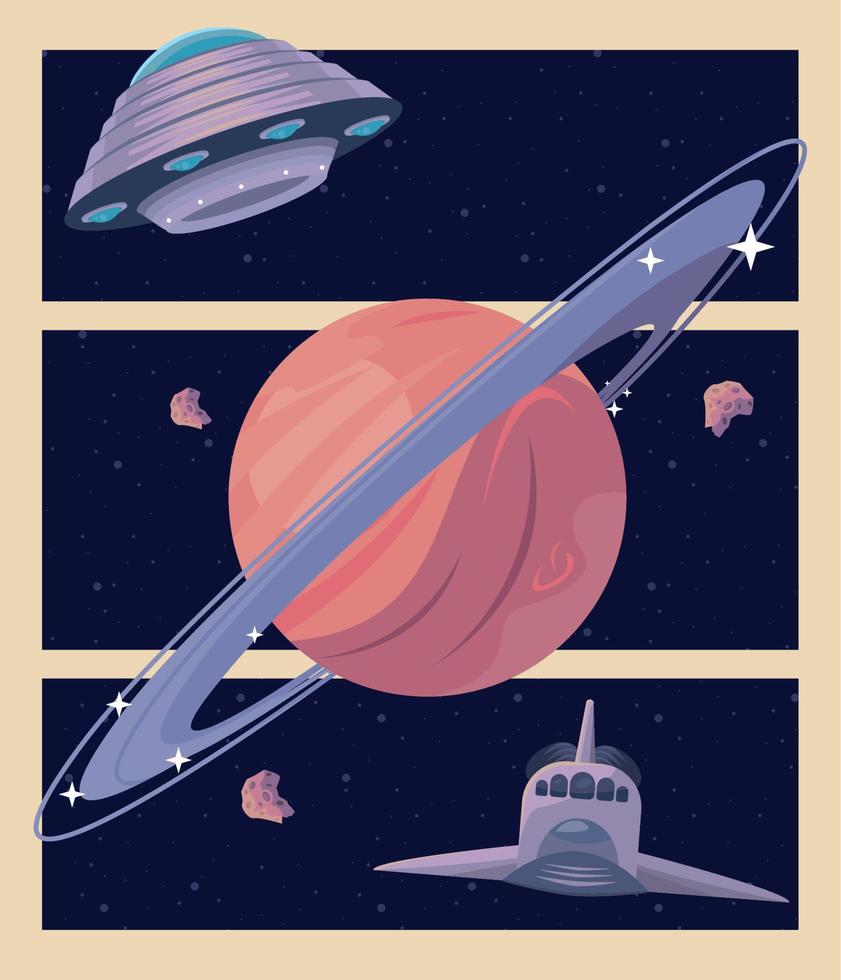 space vehicles and saturn vector