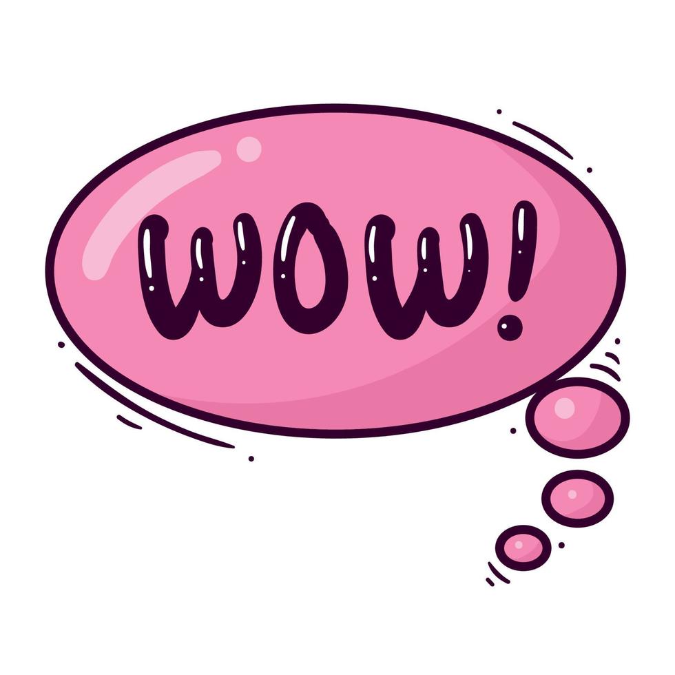 wow comic expression word vector