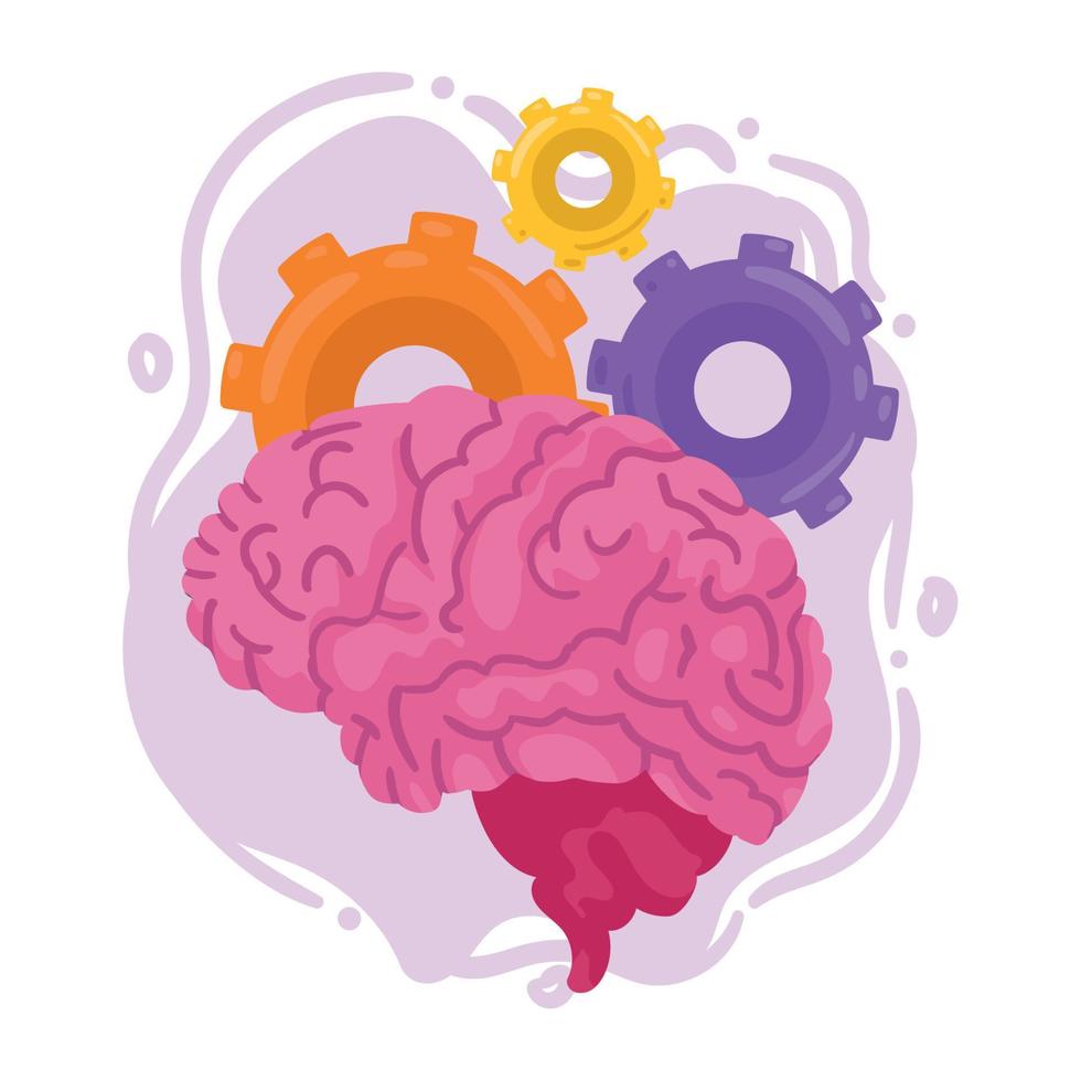 creative brain and gears vector