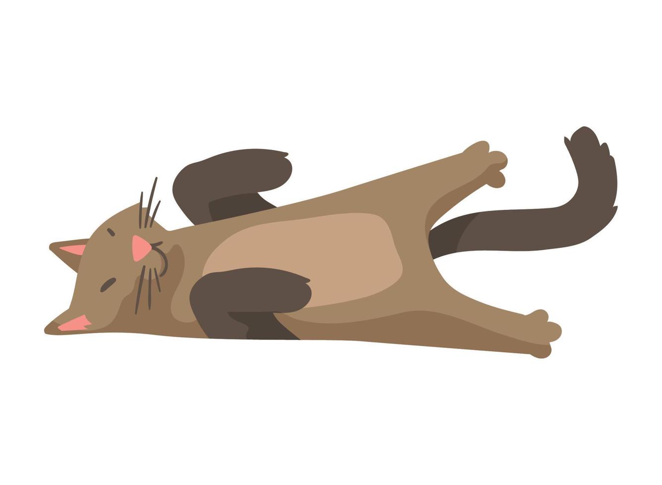 cute brown cat mascot vector