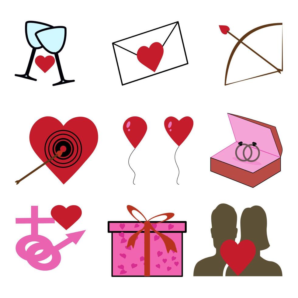 valentine illustration set vector