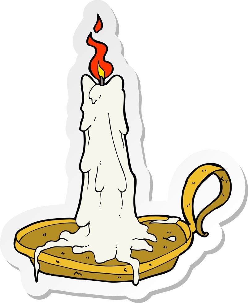 sticker of a cartoon spooky dribbling candle vector