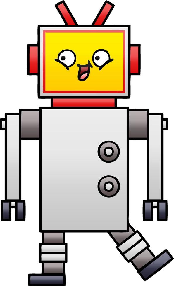 gradient shaded cartoon robot vector