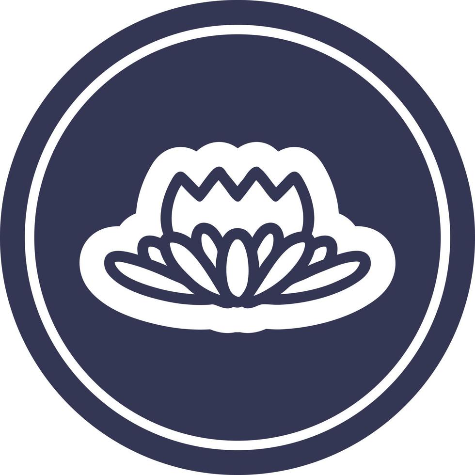 lotus flower circular icon vector