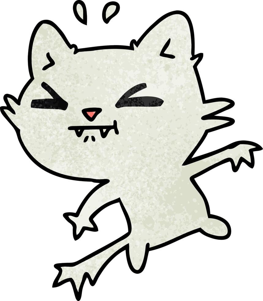 dibujos animados con textura de un lindo gato kawaii vector