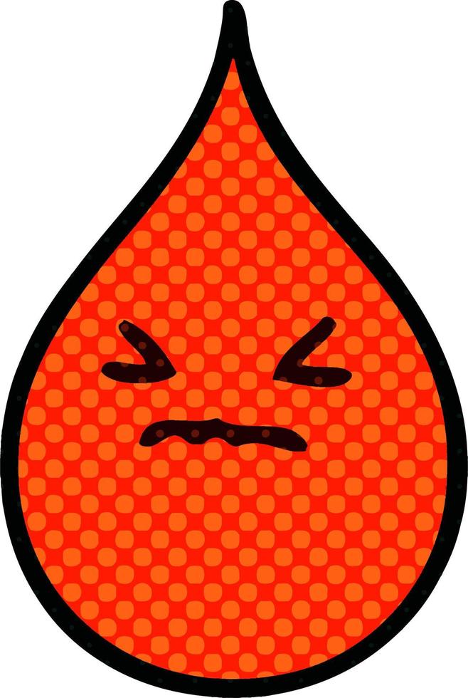 quirky comic book style cartoon emotional blood drop vector