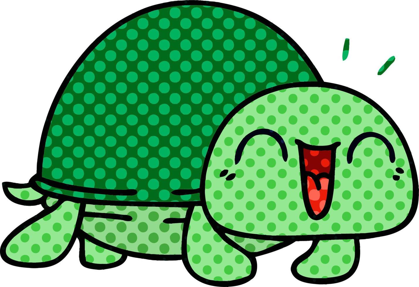 quirky comic book style cartoon turtle vector