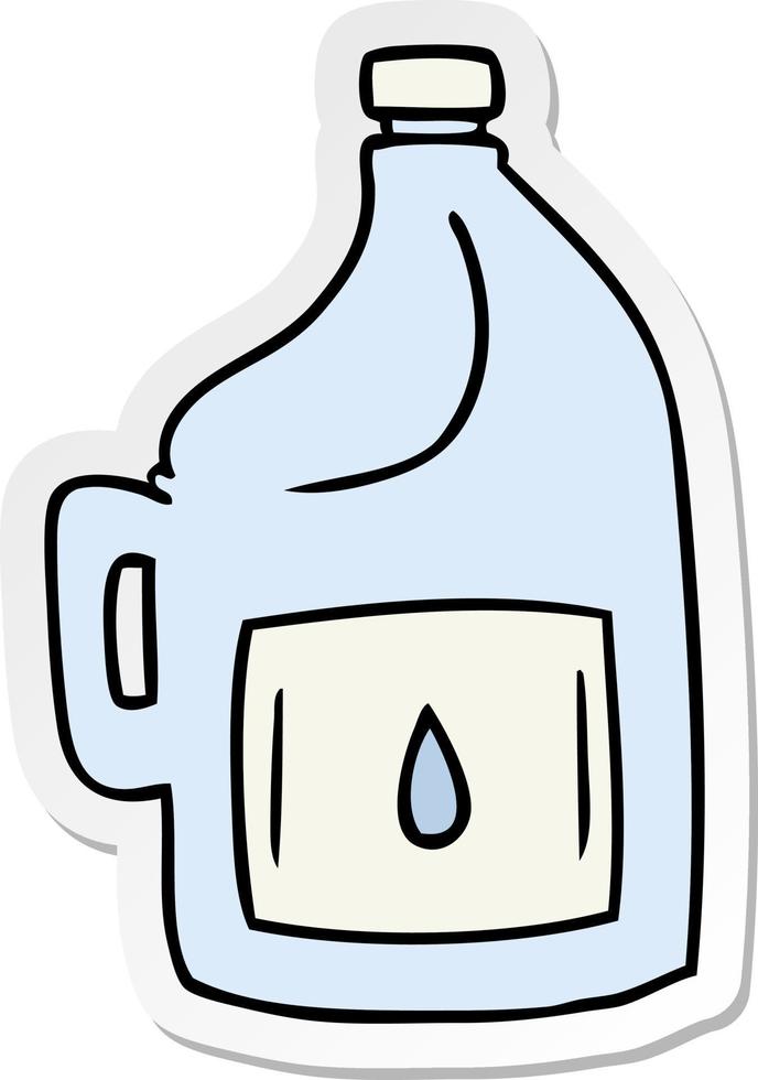 sticker cartoon doodle of a large drinking bottle vector