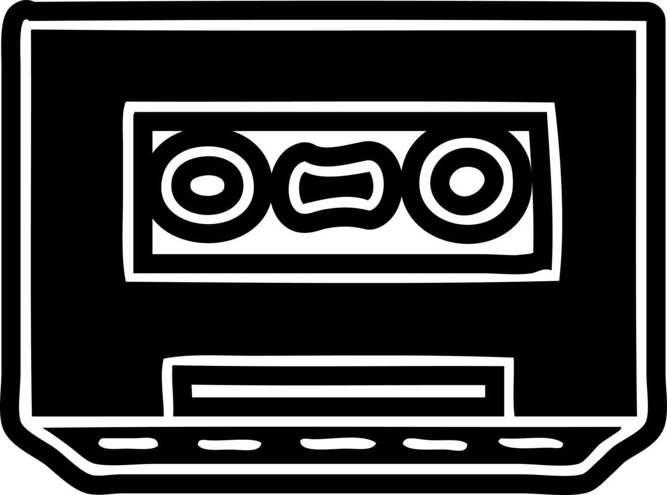 cartoon icon drawing of a retro cassette tape vector