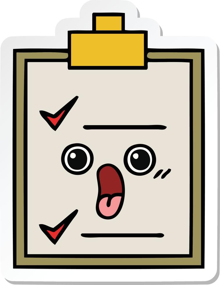 sticker of a cute cartoon science experiment vector