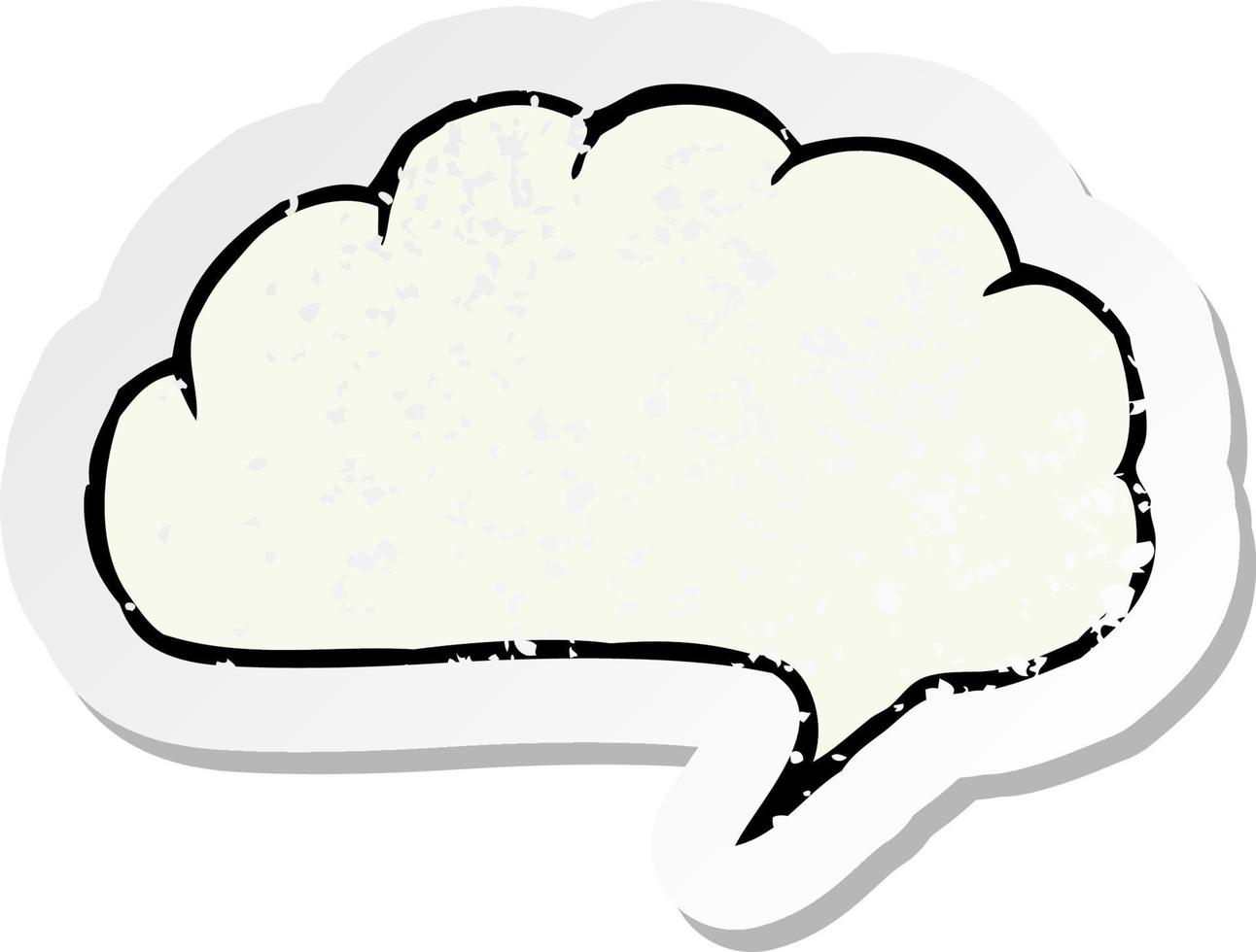 retro distressed sticker of a cartoon speech balloon cloud vector