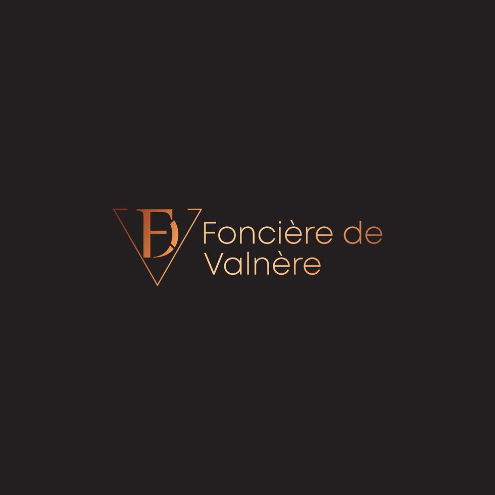 plantilla de diseño de logotipo de letra de lujo fd o fdv vector