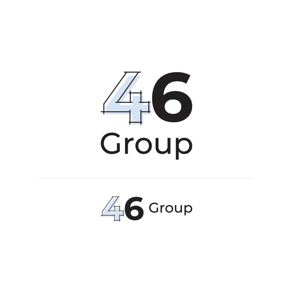 plantilla de diseño de logotipo de grupo de construcción de error tipográfico de 46 letras vector