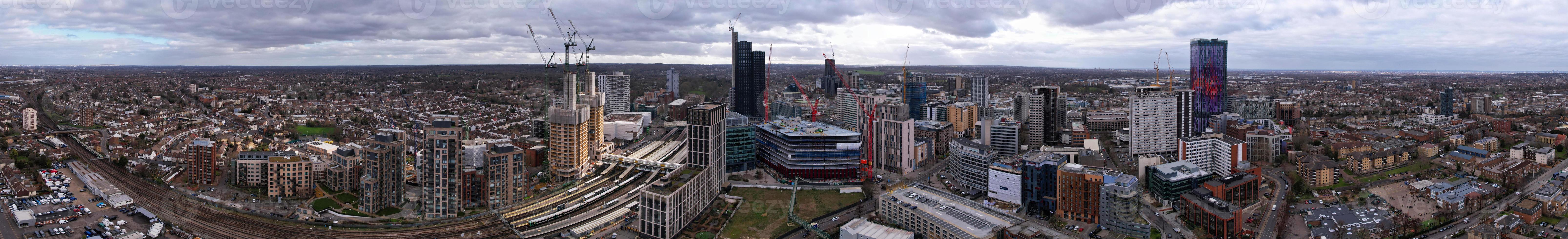 Most Beautiful Aerial Panoramic footage and High Angle View of England Great Britain, photo