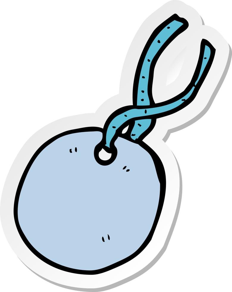 sticker of a cartoon gift tag vector