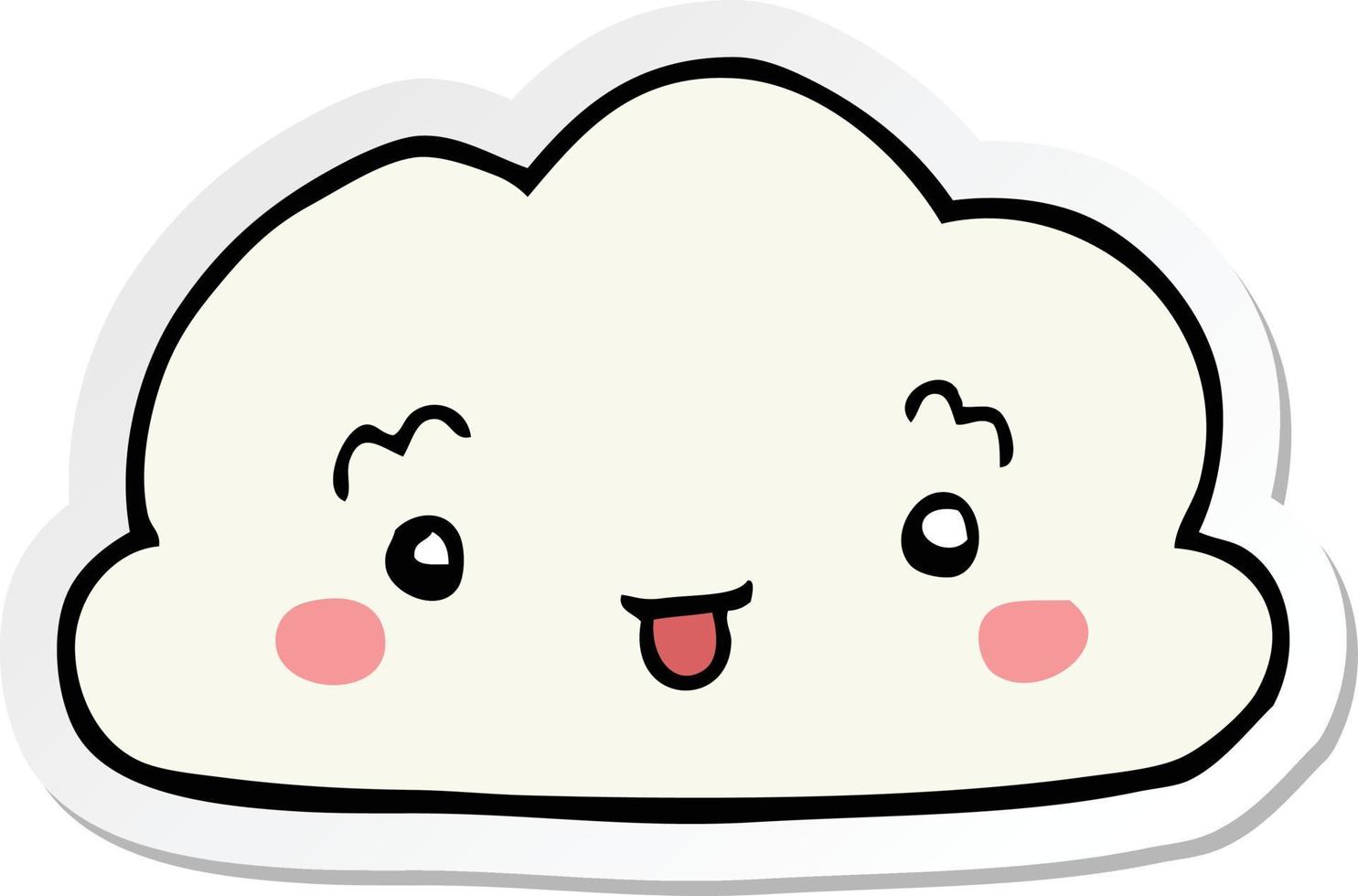 sticker of a cartoon cloud vector