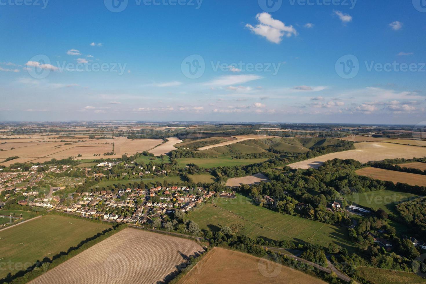 Aerial footage and high angle view of British Countryside, drone's footage photo