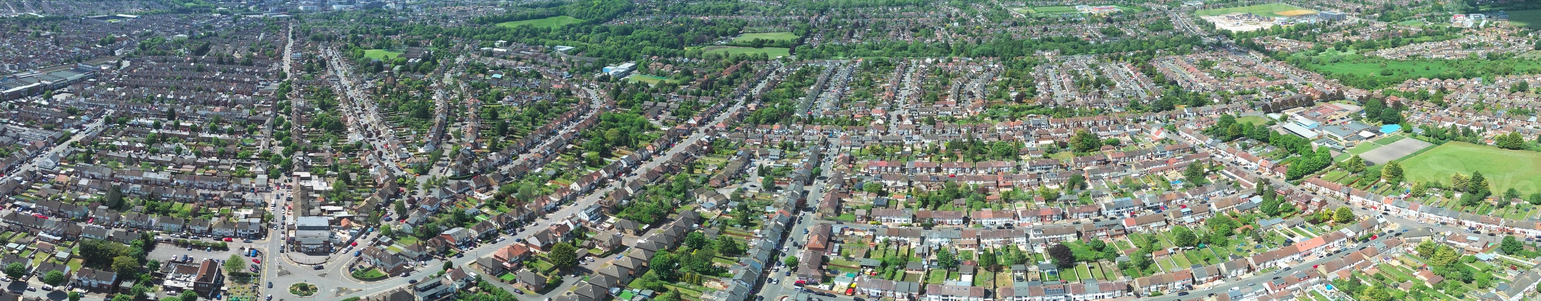 Most Beautiful Aerial Panoramic footage and High Angle View of England Great Britain, photo