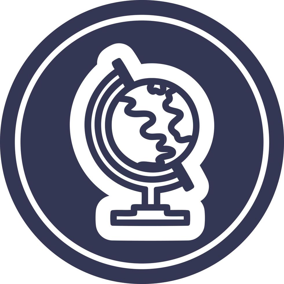 globe map circular icon vector