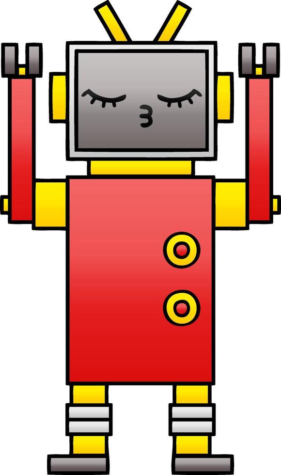 gradient shaded cartoon robot vector