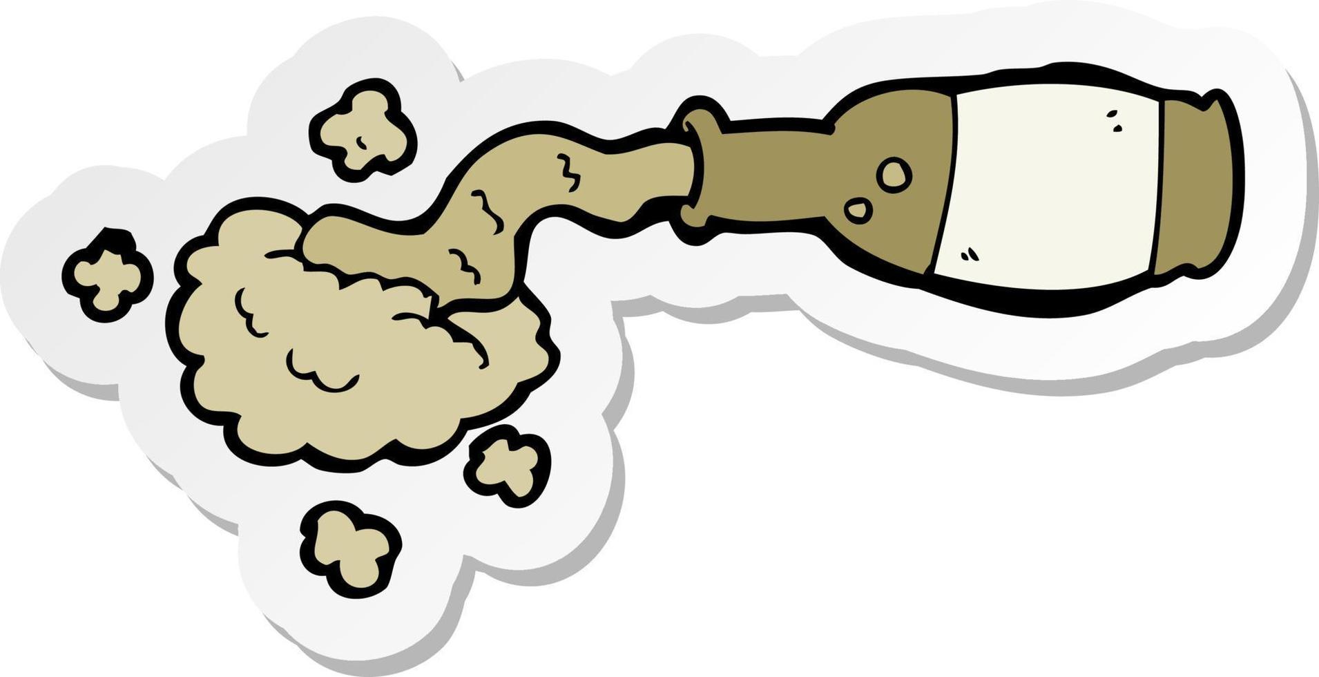 sticker of a cartoon spilled beer vector