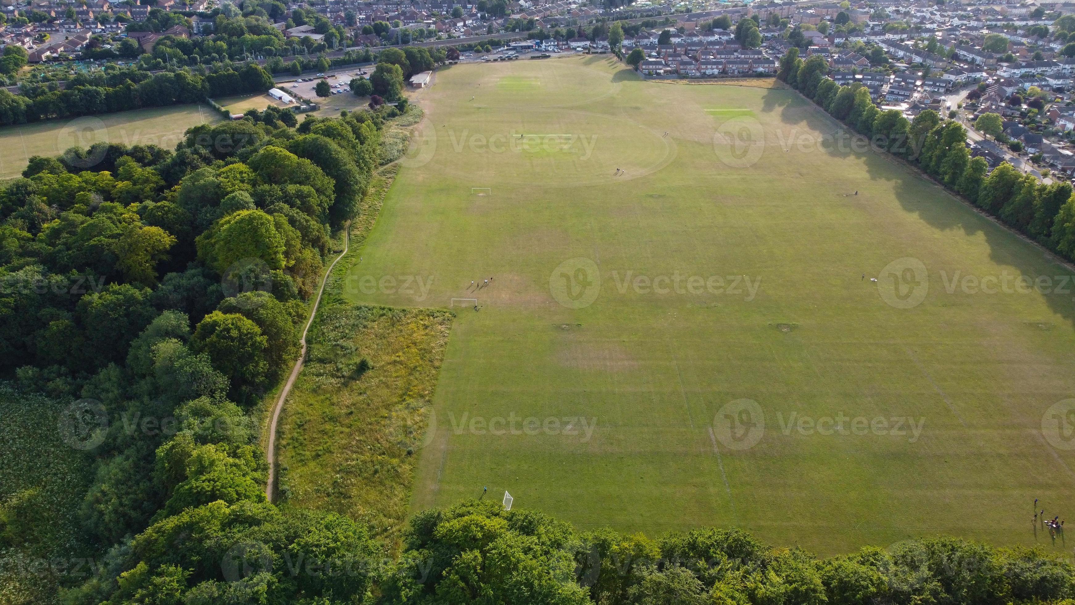 Beautful Aerial View and High Angle footage of Leagrave Station Area of