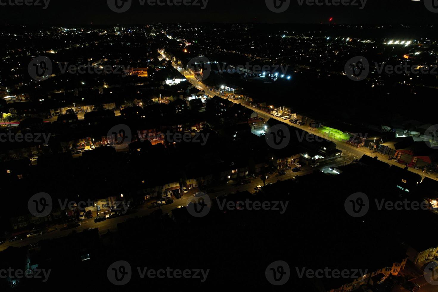 High Angle Aerial view of British Town at Night British Town photo