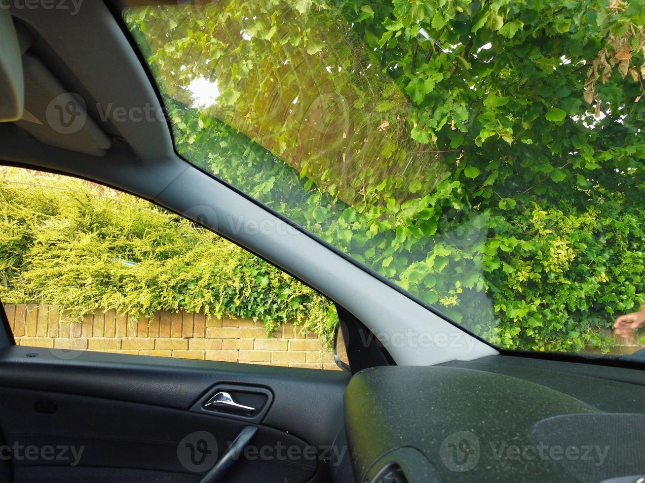 car interior photo with drone's camera