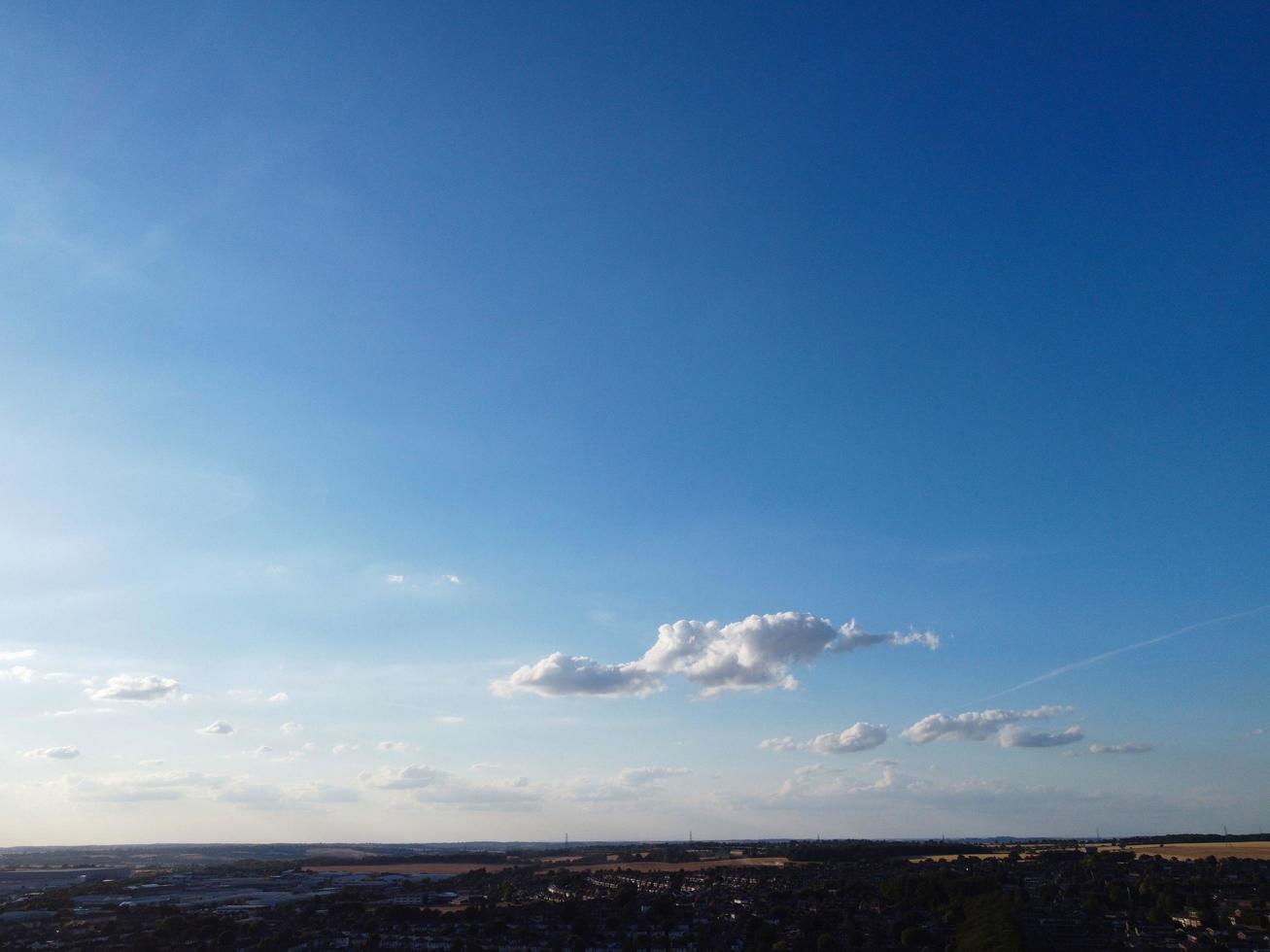 Aerial View of City Center on a Hot Summer Day, Luton is town and borough with unitary authority status, in the ceremonial county of Bedfordshire photo