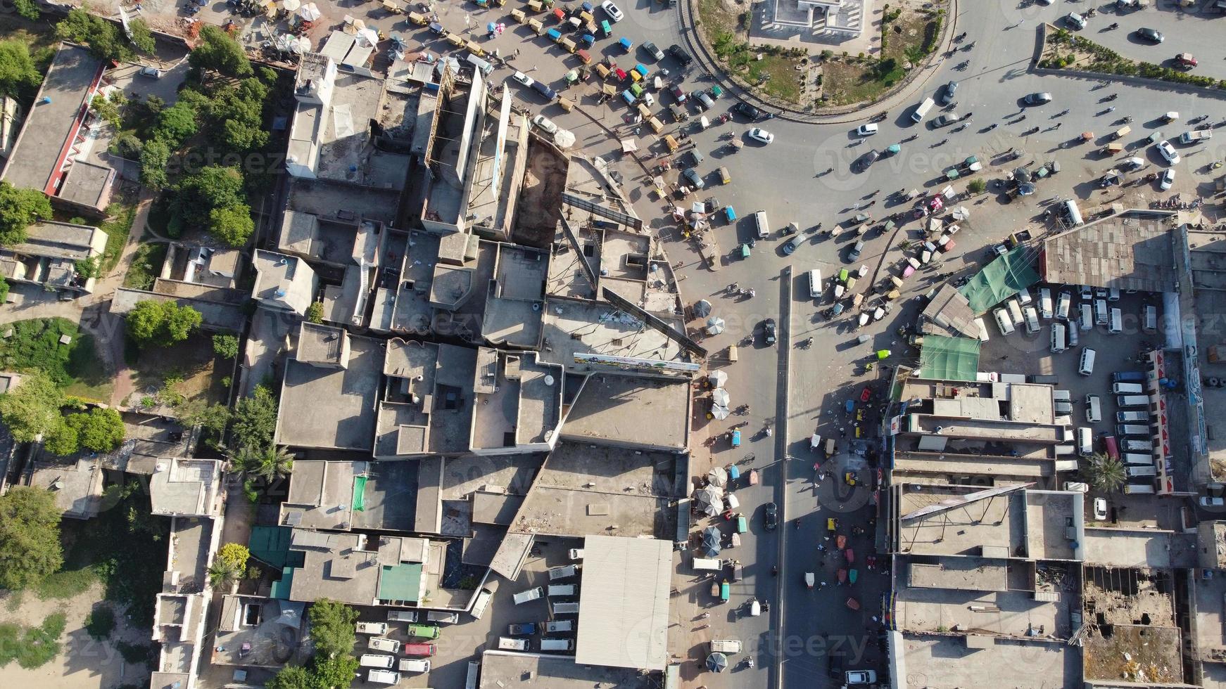 High Angle Aerial View of Sheikhupura City of Punjab Pakistan, Drone's Footage. Sheikhupura also known as Qila Sheikhupura, is a city in the Pakistani province of Punjab. photo