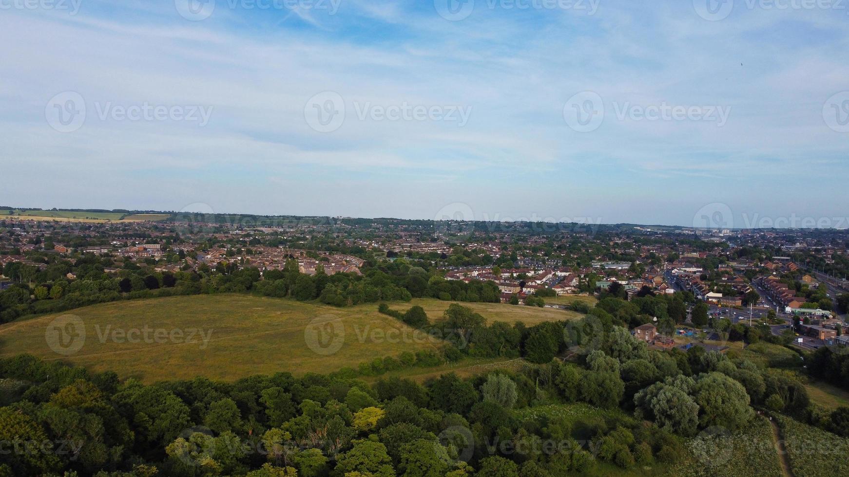 Beautful Aerial View and High Angle footage of Leagrave Station Area of