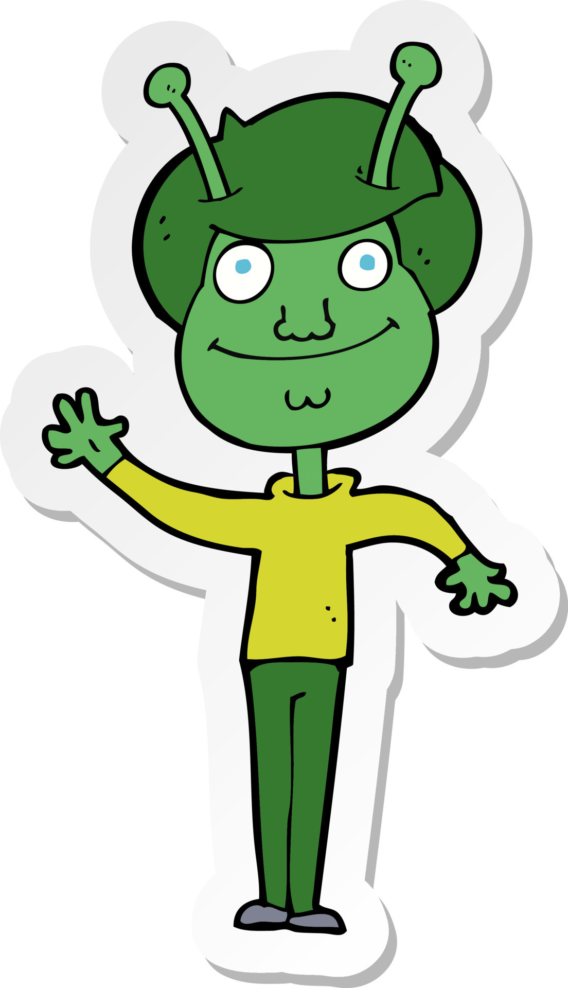 sticker of a cartoon space alien 10273531 Vector Art at Vecteezy