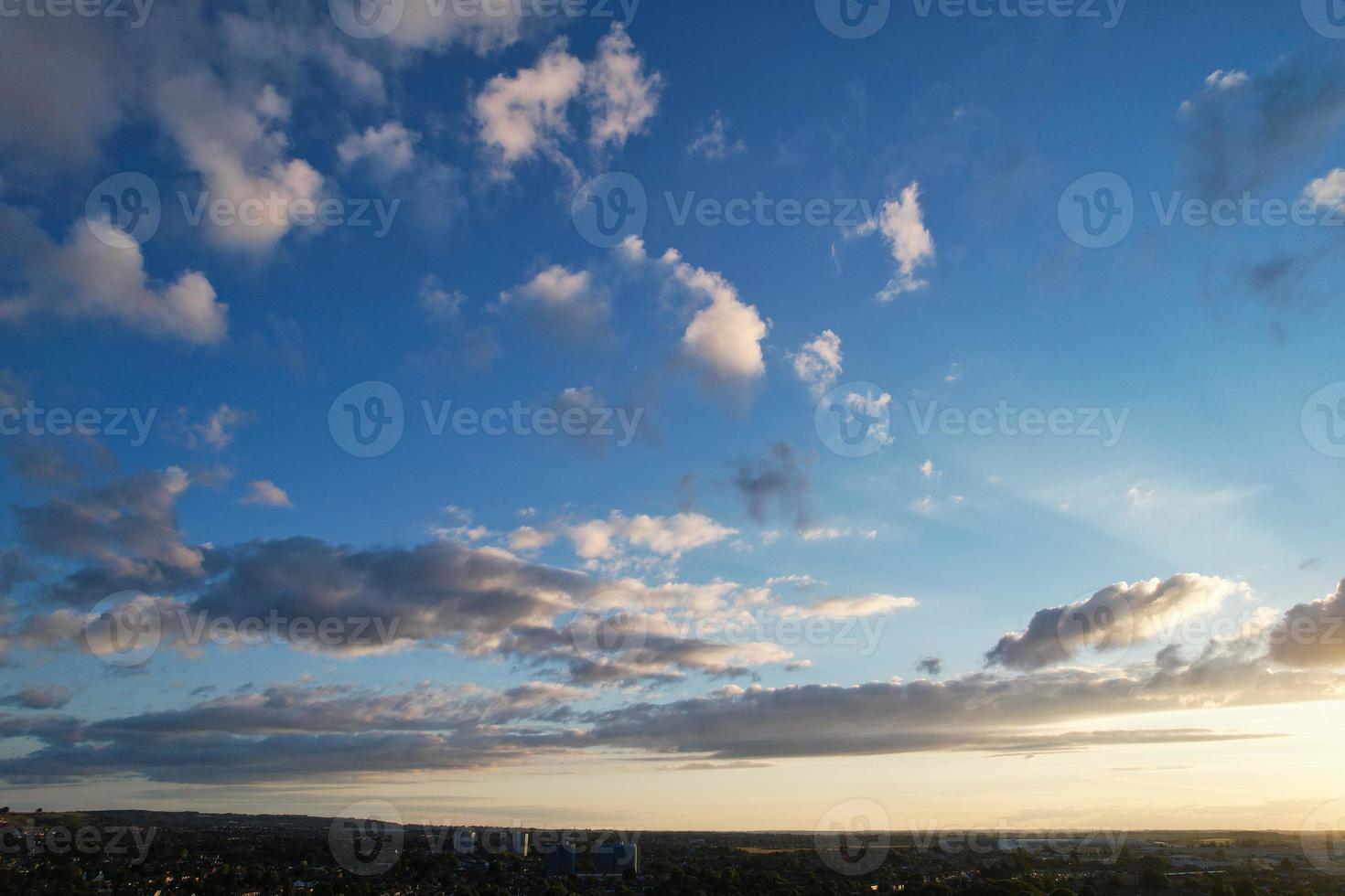 Aerial footage by drone high angle view of London Luton City of England Great Britain photo