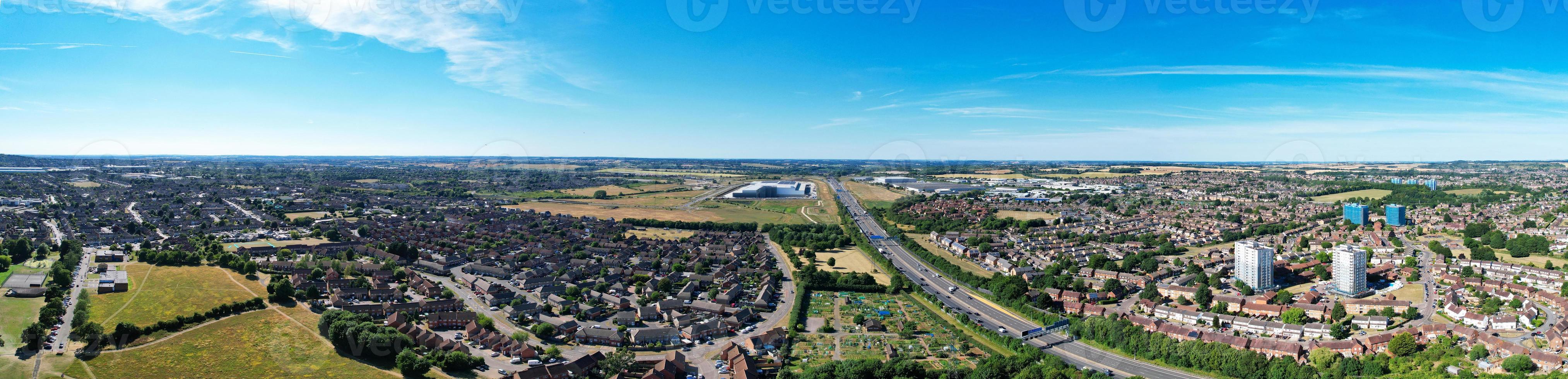 High Angle Footage and Panoramic Aerial Landscape Cityscape View of England Great Britain photo