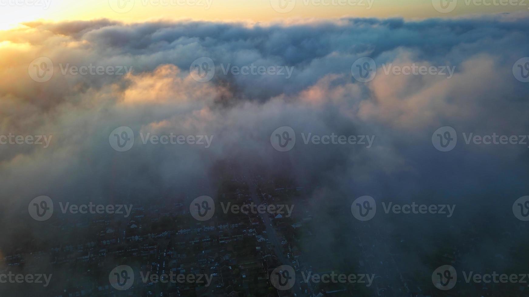 Dramatic Sky and Moving Clouds over Luton Town of England. British City photo