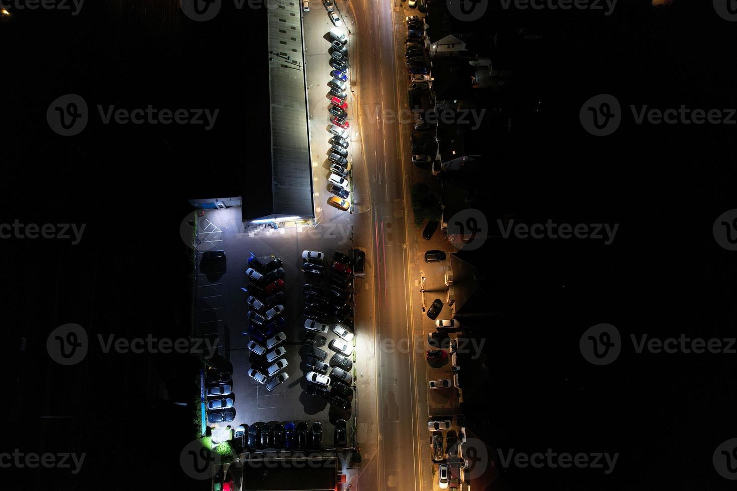High Angle Aerial view of British Town at Night British Town photo