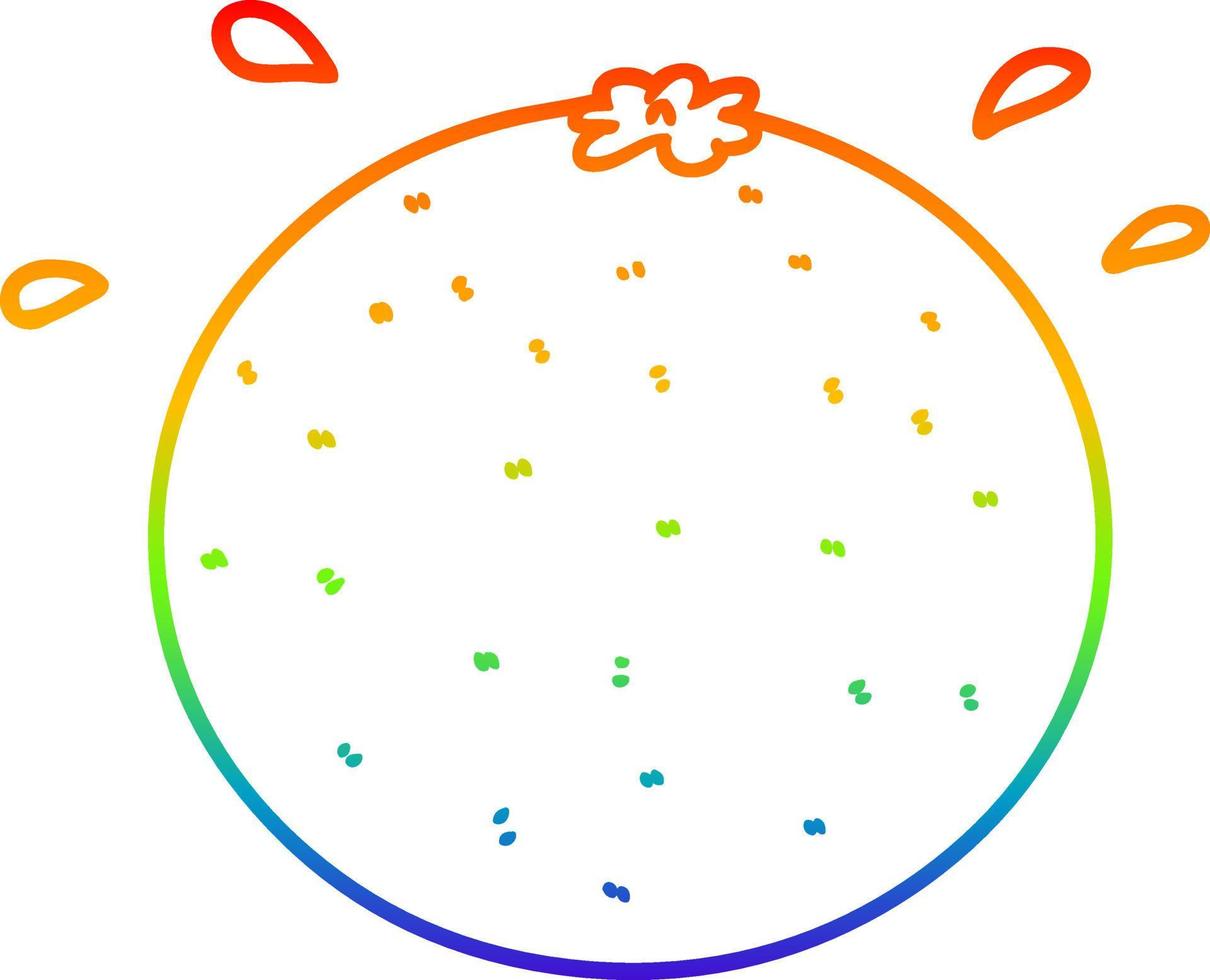 rainbow gradient line drawing cartoon orange vector