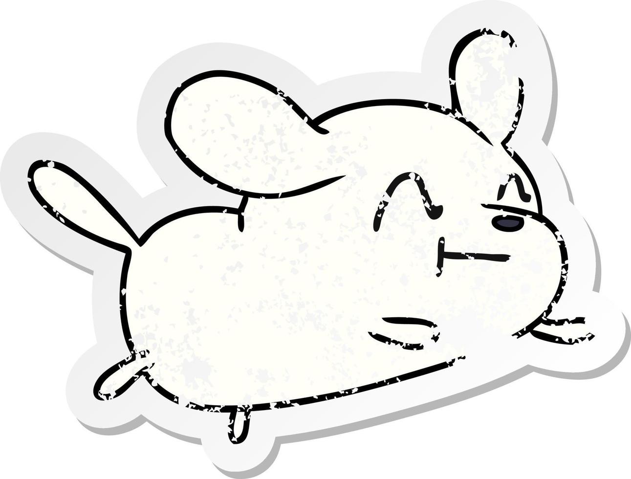 distressed sticker cartoon kawaii of a cute dog vector