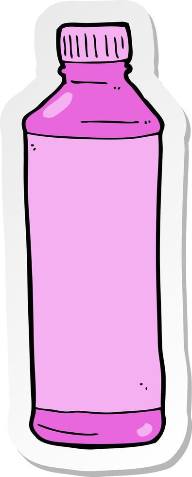sticker of a cartoon pink bottle vector