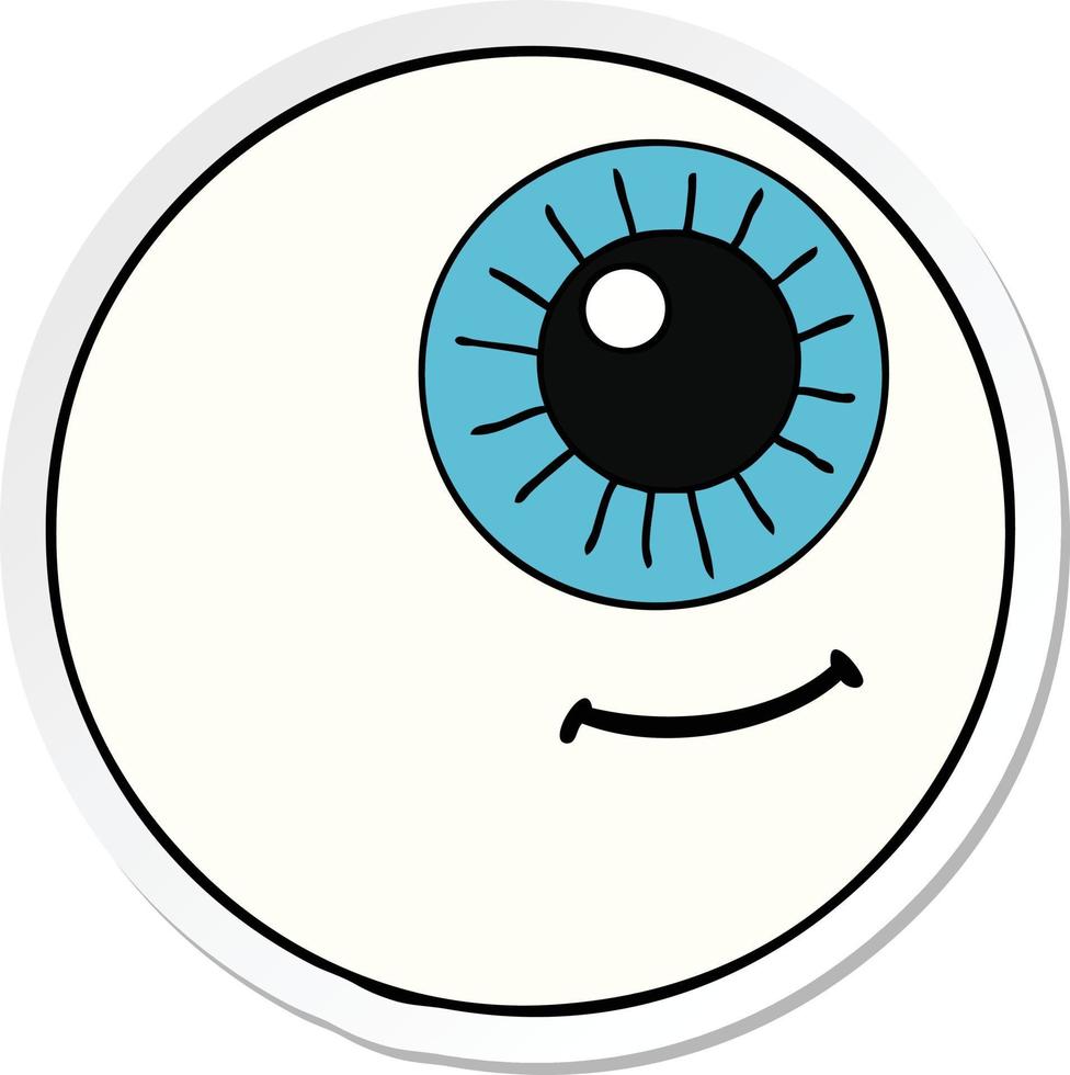 sticker of a cartoon eyeball vector